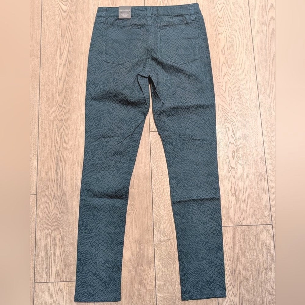 Mossimo‎ Jeans 6 Denim Legging Skinny Aqua Teal Snakeskin Print Mid Rise NWT NEW - Picture 3 of 4